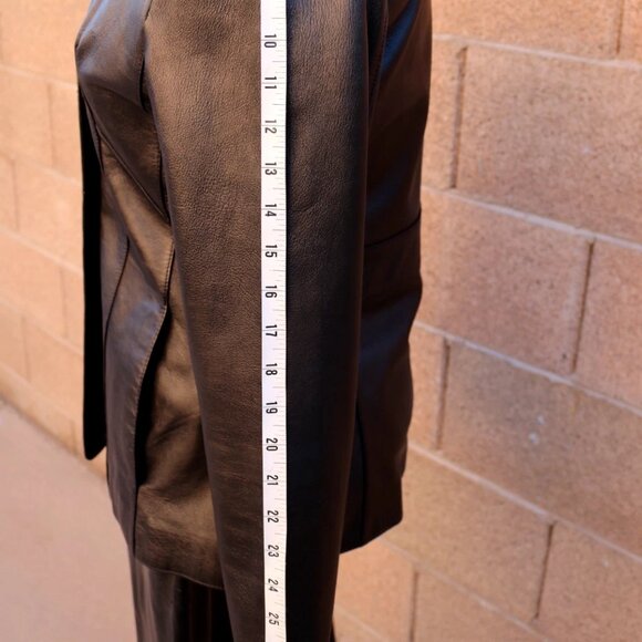 Womens Wilsons Leather Pants Suit Jacket Black Vintage 90s Y2K - Picture 8 of 16